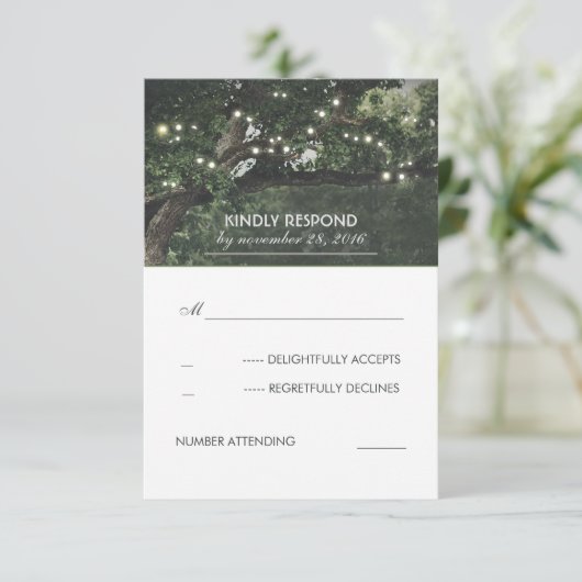 String Lights Tree Rustieke RSVP (Staand voorkant)