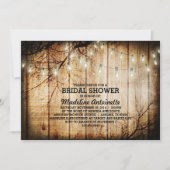 String Lights Tree Schuur Hout Vrijgezellenfeest Kaart (Voorkant)