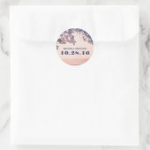 String Lights Tree takken rustieke bruiloft Ronde Sticker (Tas)