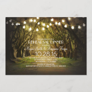 String Lights Trees Path Rustic Rehearsal Dinner Kaart