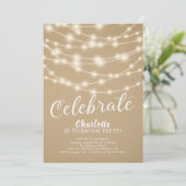 String Lights vieren 50e verjaardag uitnodiging (Staand voorkant)