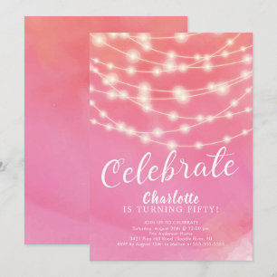 String Lights Vieren Uitnodiging voor Volwassen Ve