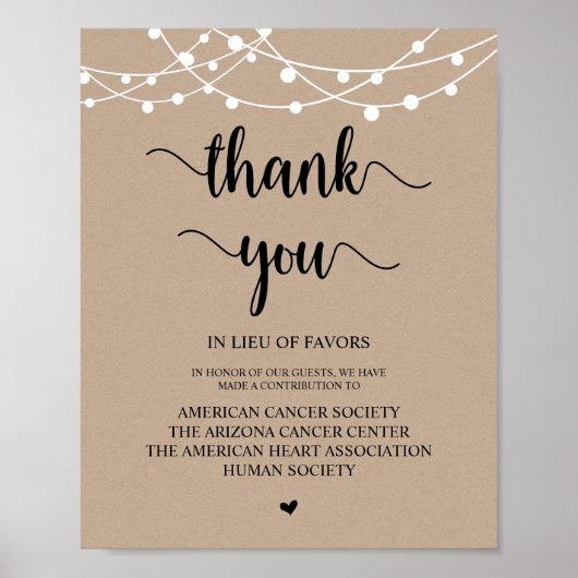 String Lights, Wedding Donation, Contribution Poster (Voorkant)