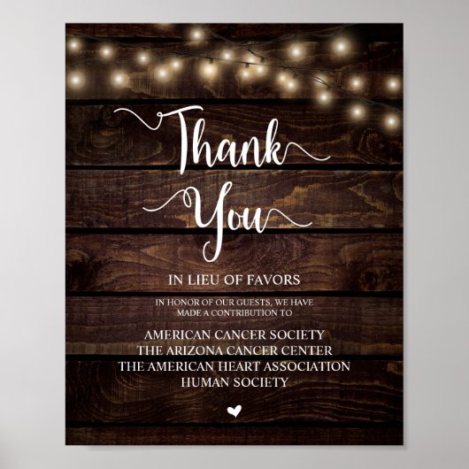 String Lights, Wedding Donation, Contribution Poster (Voorkant)