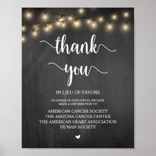 String Lights, Wedding Donation, Contribution Poster