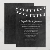 String Lights Wedding Invitations Kaart (Voorkant / Achterkant)