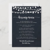 String Lights Wedding Kissing Menu Game Kaart (Voorkant)
