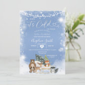 String Lights White Snowflake Tree Baby shower Kaart (Staand voorkant)