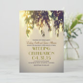 String Lights & Willow Tree Huwelijksuitnodigingen Kaart (Staand voorkant)