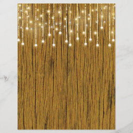 String Lights & Wood Grain Scrapbook Paper