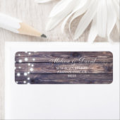 String Lights Wooden Background Address Label (Insitu)