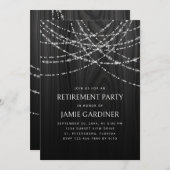 String Lights Zwart Hout Rustiek Pensioen Partij Kaart (Voorkant / Achterkant)