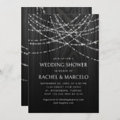 String Lights Zwart Rustiek Paren Trouwdouche Kaart (Voorkant / Achterkant)