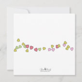 String of Hearts Schattige Baby shower Invitation Kaart (Achterkant)