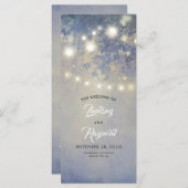 String of Lights Rustiek Stoffig Blauw Trouwprogra Programma (Voorkant / Achterkant)