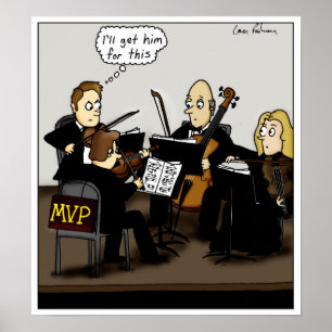 String Quartet MVP Klassieke muziekCartoon Poster