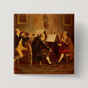 String Quartet Vierkante Button 5,1 Cm