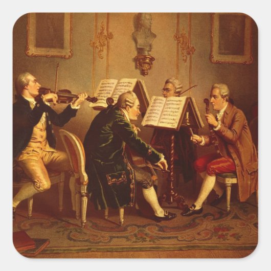 String Quartet Vierkante Sticker (Voorkant)