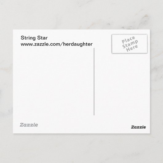 String Star Briefkaart (Achterkant)