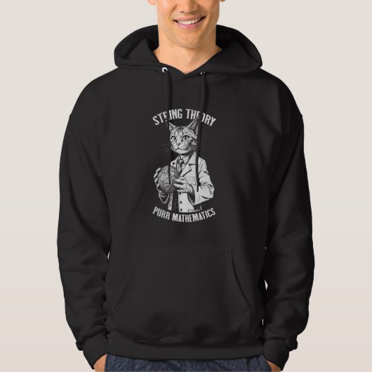 String Theory Cat Funny Physics Mathematics Scient Hoodie (Voorkant)