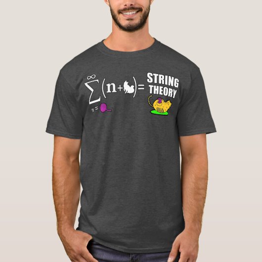 String Theory Funny Cat Science Quantum Physics T-shirt (Voorkant)