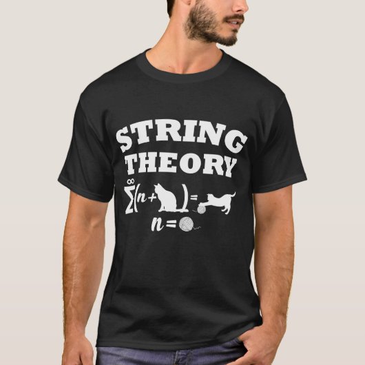 String Theory Funny Science physicist Cat lover T-shirt (Voorkant)