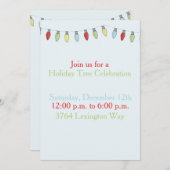 String van kerstverlichting bewerkbare uitnodiging (Voorkant / Achterkant)