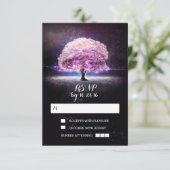 String van lichten boom bruiloft RSVP kaarten Kaartje (Staand voorkant)