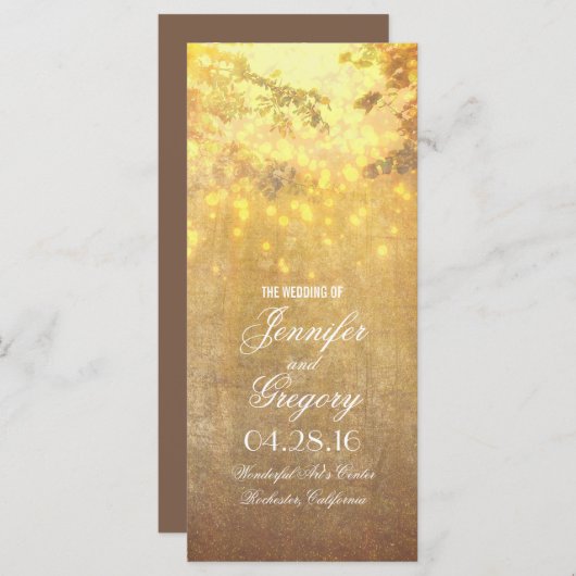 String van lichten boom takken bruiloft programma' programma (Voorkant / Achterkant)