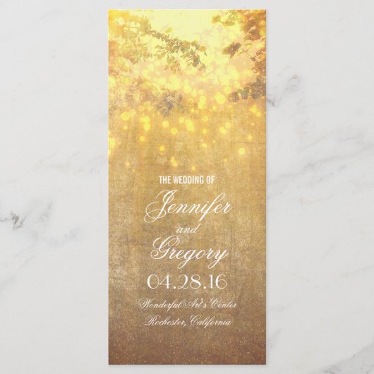 String van lichten boom takken bruiloft programma' programma (Voorkant)