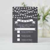 String van lichten en banner bruiloft RSVP (Staand voorkant)