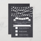 String van lichten en banner bruiloft RSVP (Voorkant / Achterkant)