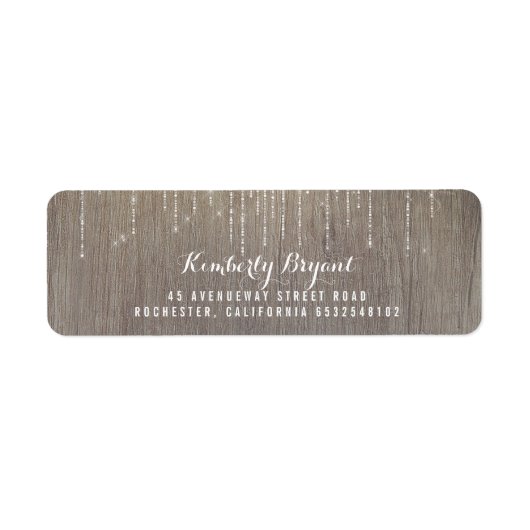 String van Lichten en Hout Rustiek Etiket (Voorkant)