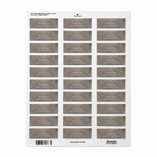 String van Lichten en Hout Rustiek Etiket (Full Sheet)