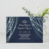 String verlichting chique repetitie diner uitnodig kaart (Staand voorkant)