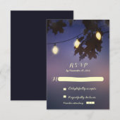 String verlichting rustieke bruiloft RSVP kaarten Kaartje (Voorkant / Achterkant)