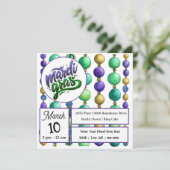 Strings of Colorful Mardi Gras Beads Kaart (Staand voorkant)