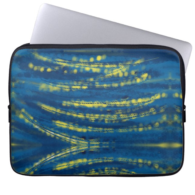 Strings van goud laptop sleeve (Voorkant)