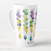 Strings van Mardi Gras Kralen in Waterverf Latte Mok (Linkerhoek)