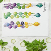 Strings van Mardi Gras Kralen in Waterverf Theedoek (Gevouwen)