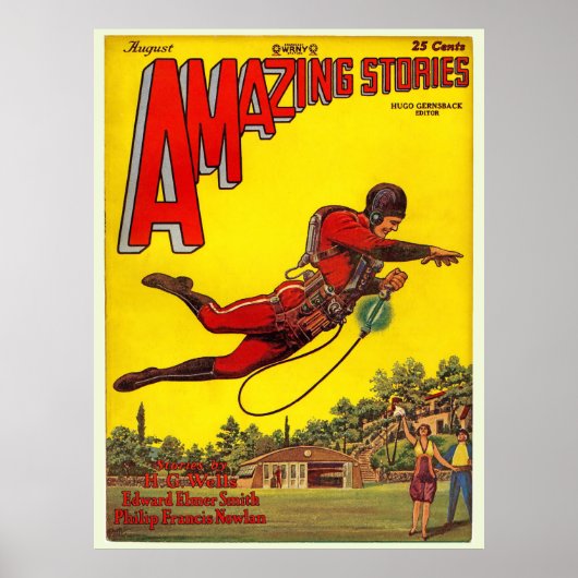 strip uit 1928 "Amazing Stories" Poster (Voorkant)