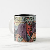  strip van 1950 tweekleurige koffiemok (Voorkant links)