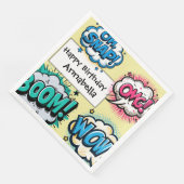 Stripboek Actie Woorden Speech Bubbles Servet (Hoek)