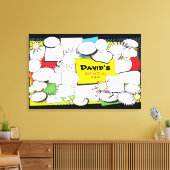 STRIPBOEK Bar Bat Mitzvah Sign In Memory Board Canvas Afdruk (Insitu (Woonkamer))