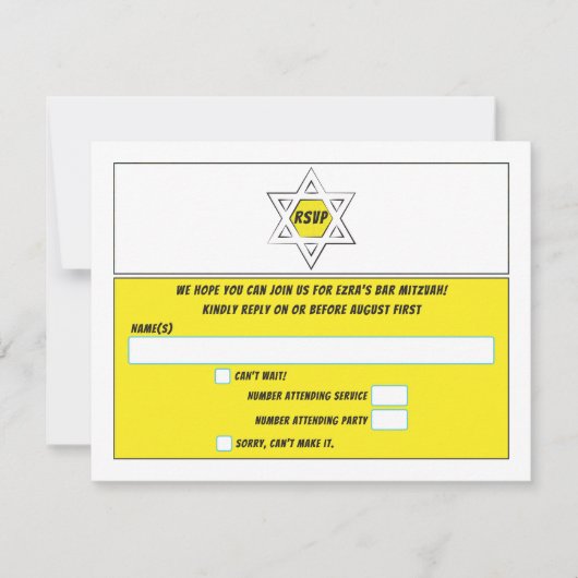 Stripboek Bar Mitzvah of Bat Mitzvah RSVP (Voorkant)