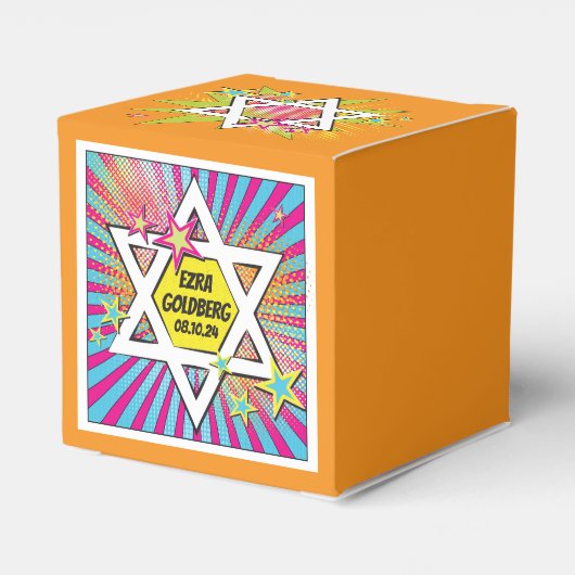 Stripboek Bar Mitzvah Star of David Bedankdoosjes (Achterkant)