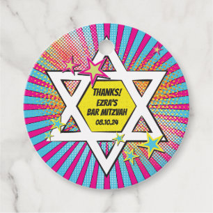 Stripboek Bar Mitzvah Star of David Bedankjes Labels