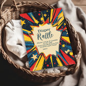 stripboek Boy Baby shower Diapper Raffle Informatiekaartje