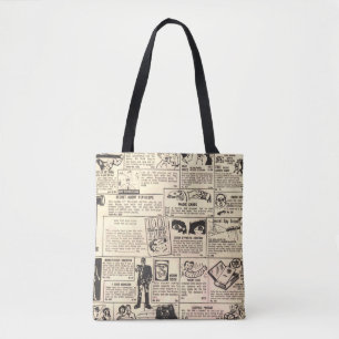 " stripboek Classified ads" Canvas tas