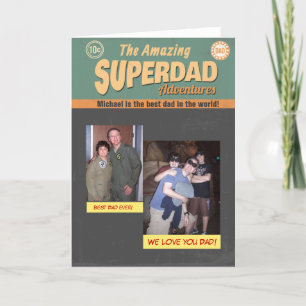 Stripboek fotokaart, Vaderdag verjaardag Kaart